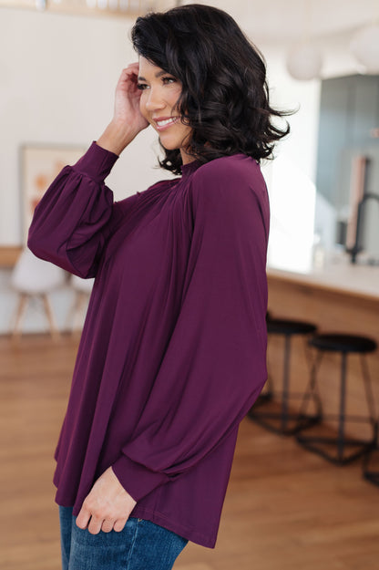 Closing Time Mock Neck Blouse - Simply Graced Mama