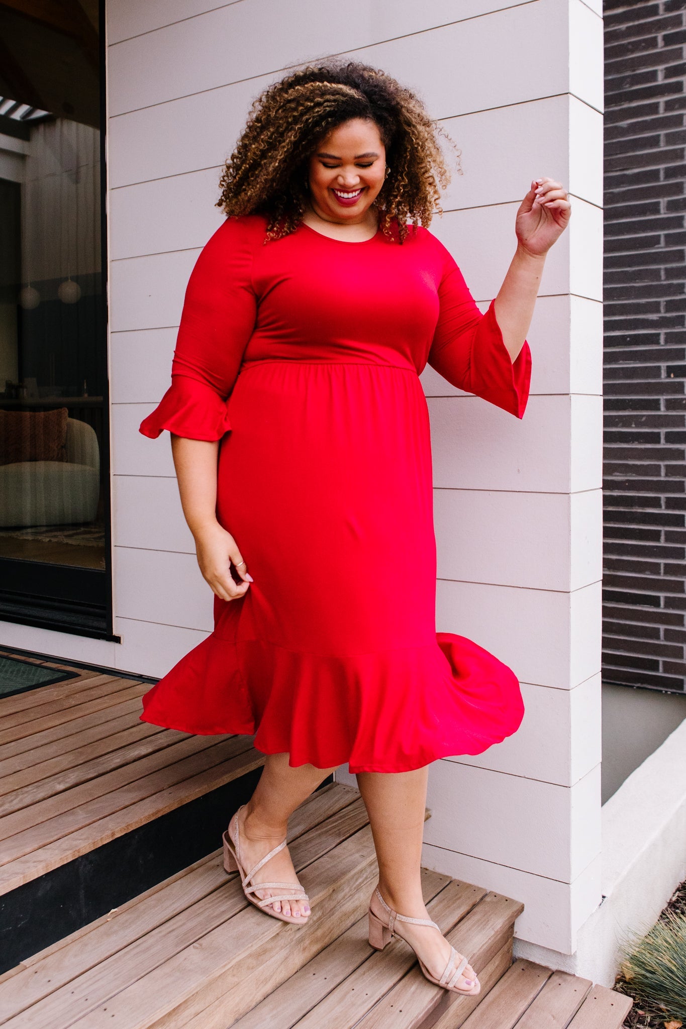 Cloudy Skies Dress in Crimson - Simply Graced Mama