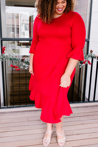 Cloudy Skies Dress in Crimson - Simply Graced Mama