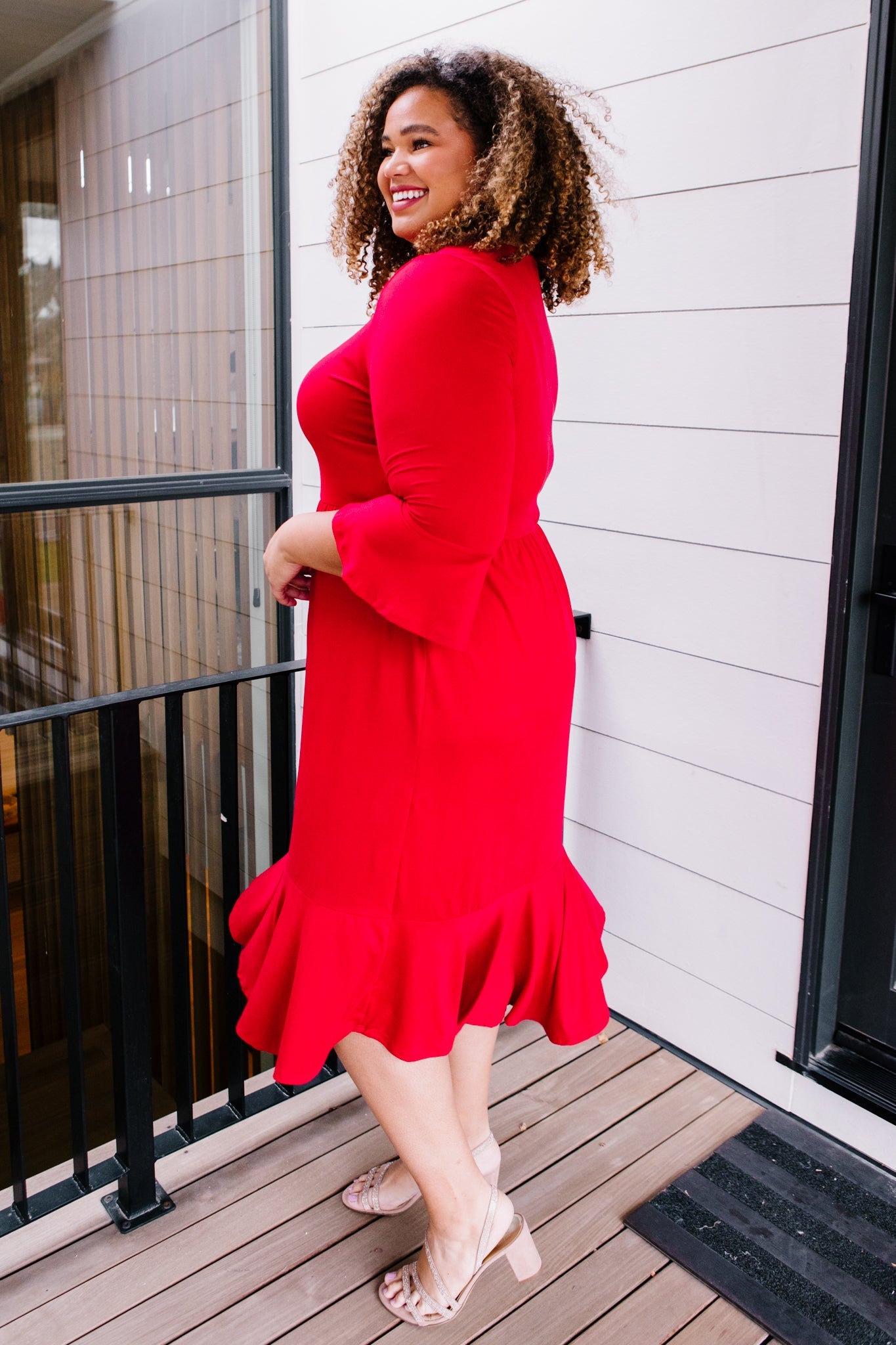 Cloudy Skies Dress in Crimson - Simply Graced Mama