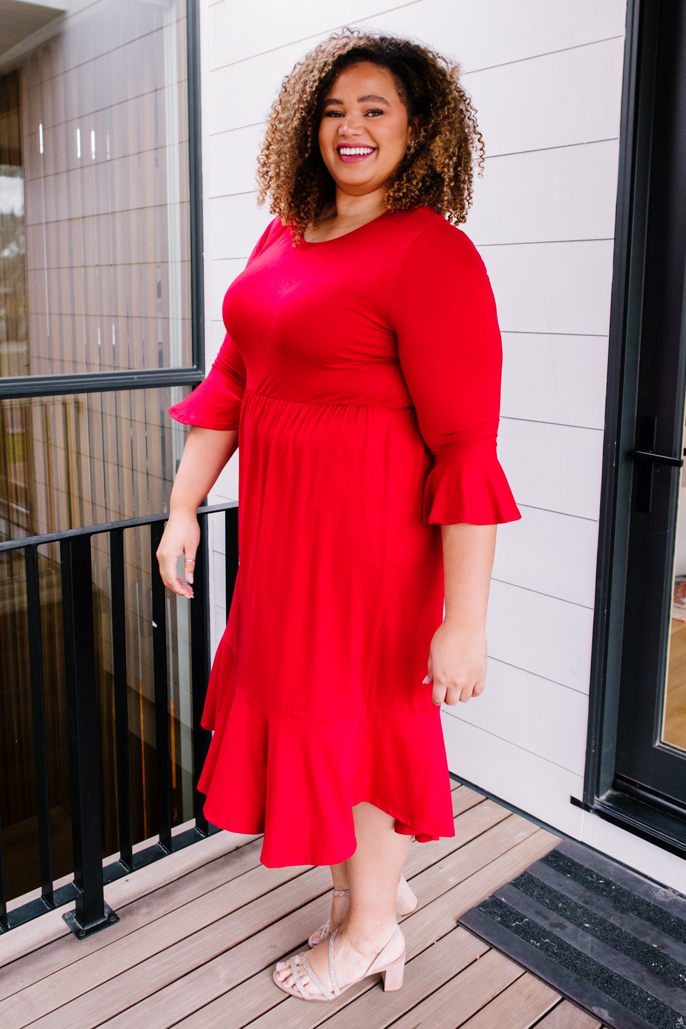 Cloudy Skies Dress in Crimson - Simply Graced Mama