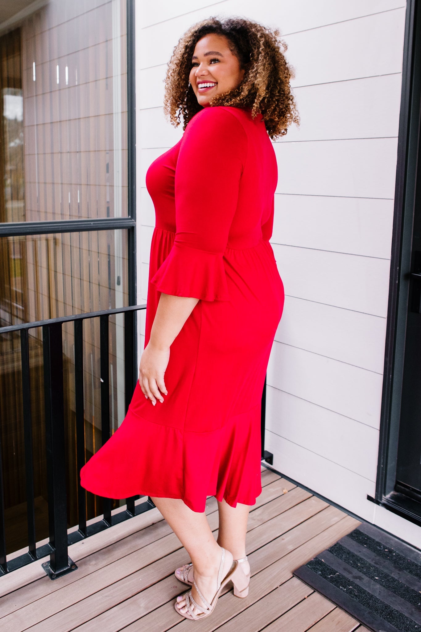 Cloudy Skies Dress in Crimson - Simply Graced Mama