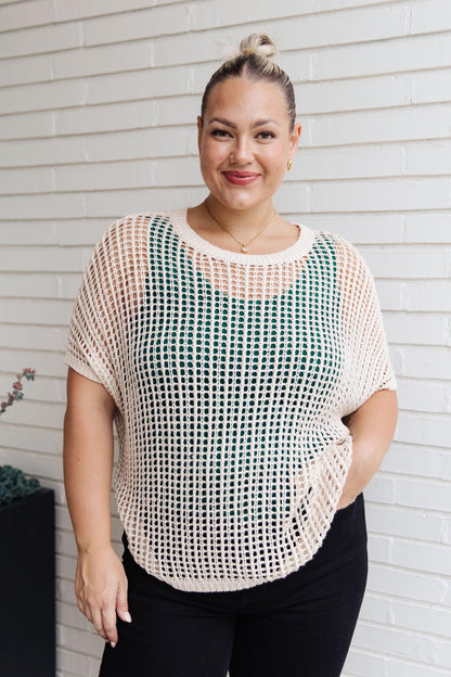 Coastal Dreams Fishnet Top in Cream - Simply Graced Mama