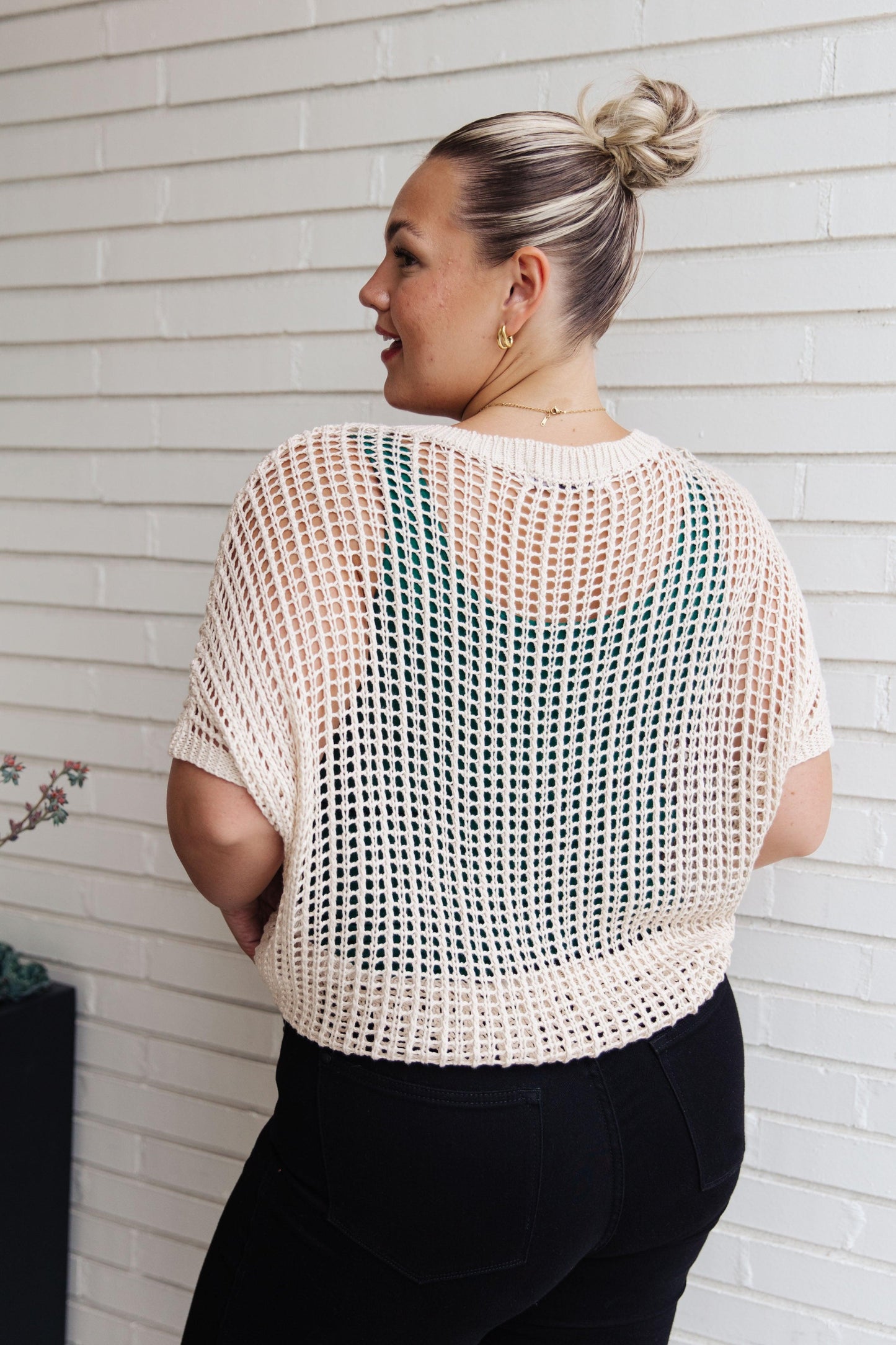 Coastal Dreams Fishnet Top in Cream - Simply Graced Mama