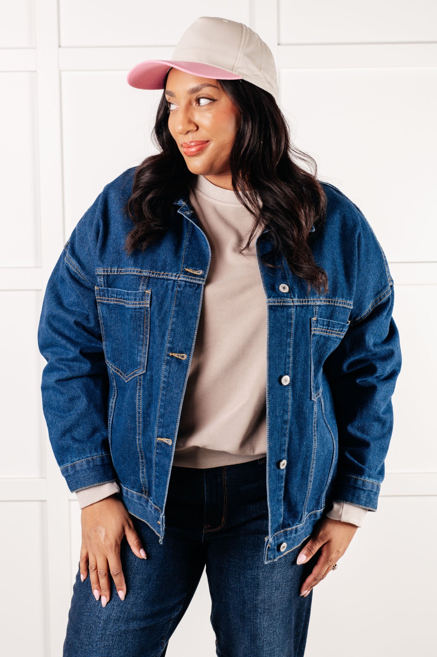 Have We Met Oversized Denim Jacket - Simply Graced Mama