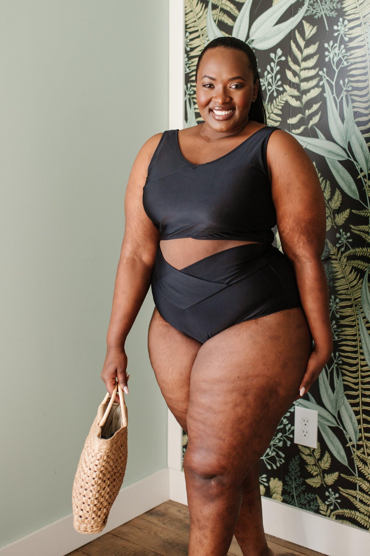 Come Sail Away Swim Top In Black - Simply Graced Mama