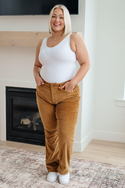 Cordelia Bootcut Corduroy Pants in Camel - Simply Graced Mama