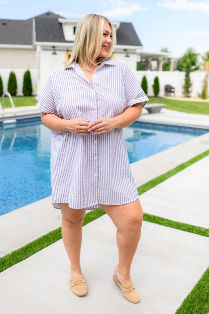 Cornelia Striped Shirt Dress - Simply Graced Mama