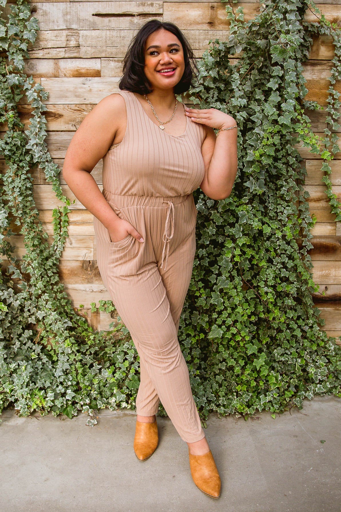 Cruiser Jumpsuit in Tan - Simply Graced Mama