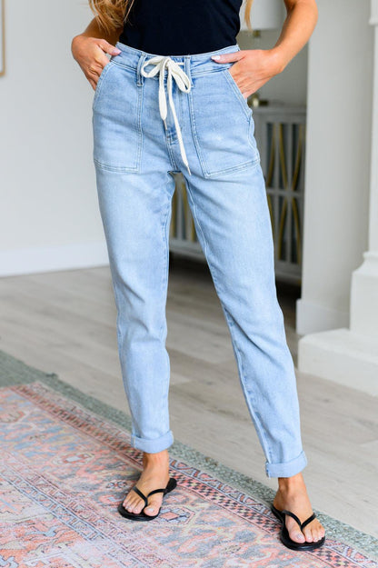 Cooper High Rise Vintage Denim Jogger - Simply Graced Mama