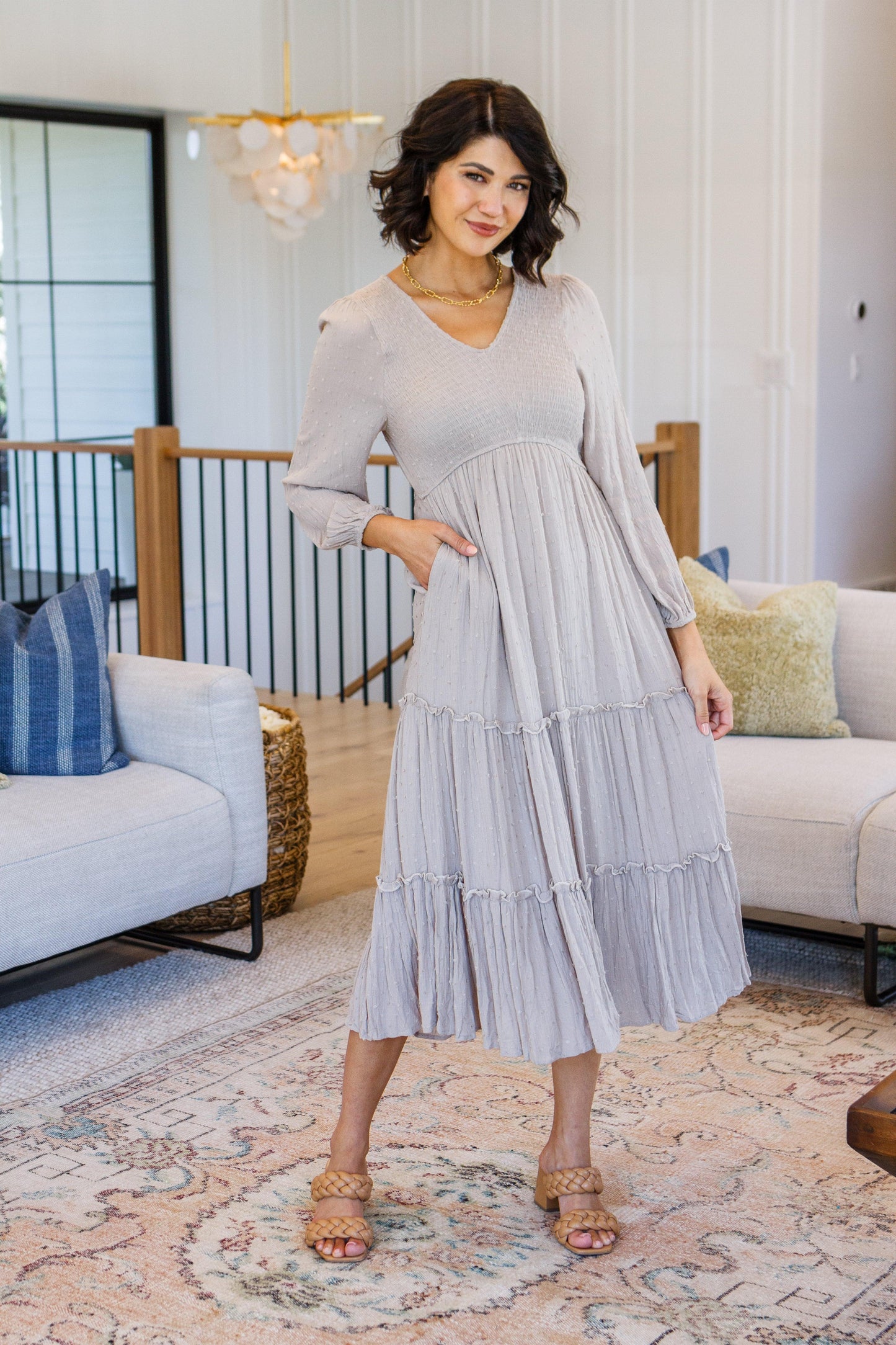 Easy Come, Easy Go Tiered Midi Dress - Simply Graced Mama