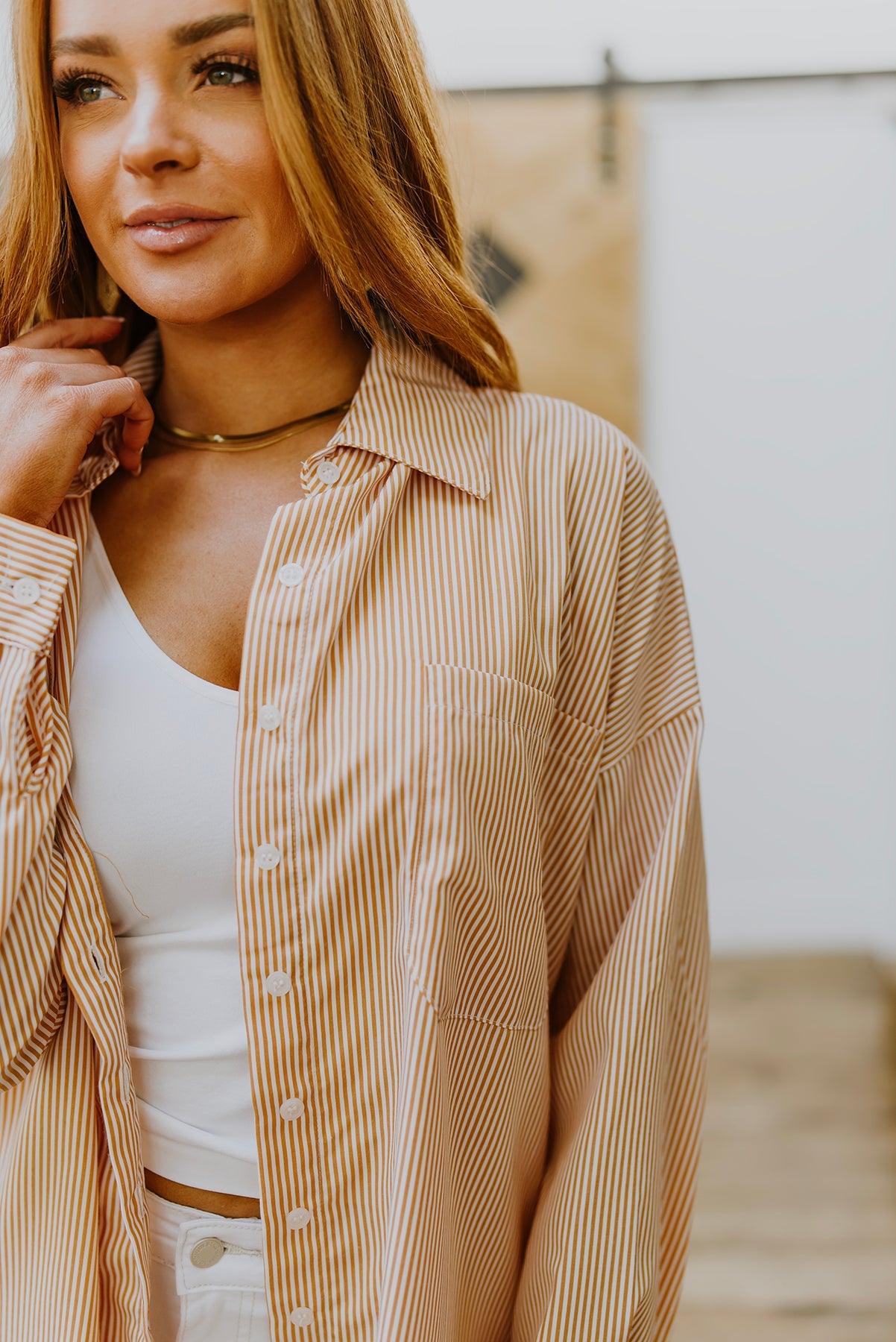 Easy On The Eyes Striped Button Up - Simply Graced Mama