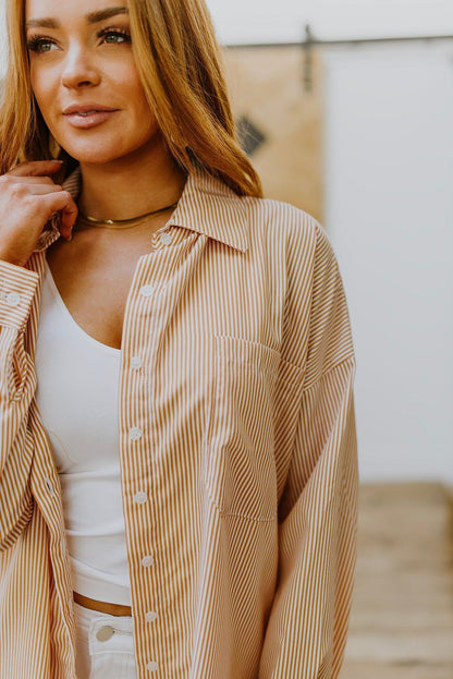 Easy On The Eyes Striped Button Up - Simply Graced Mama