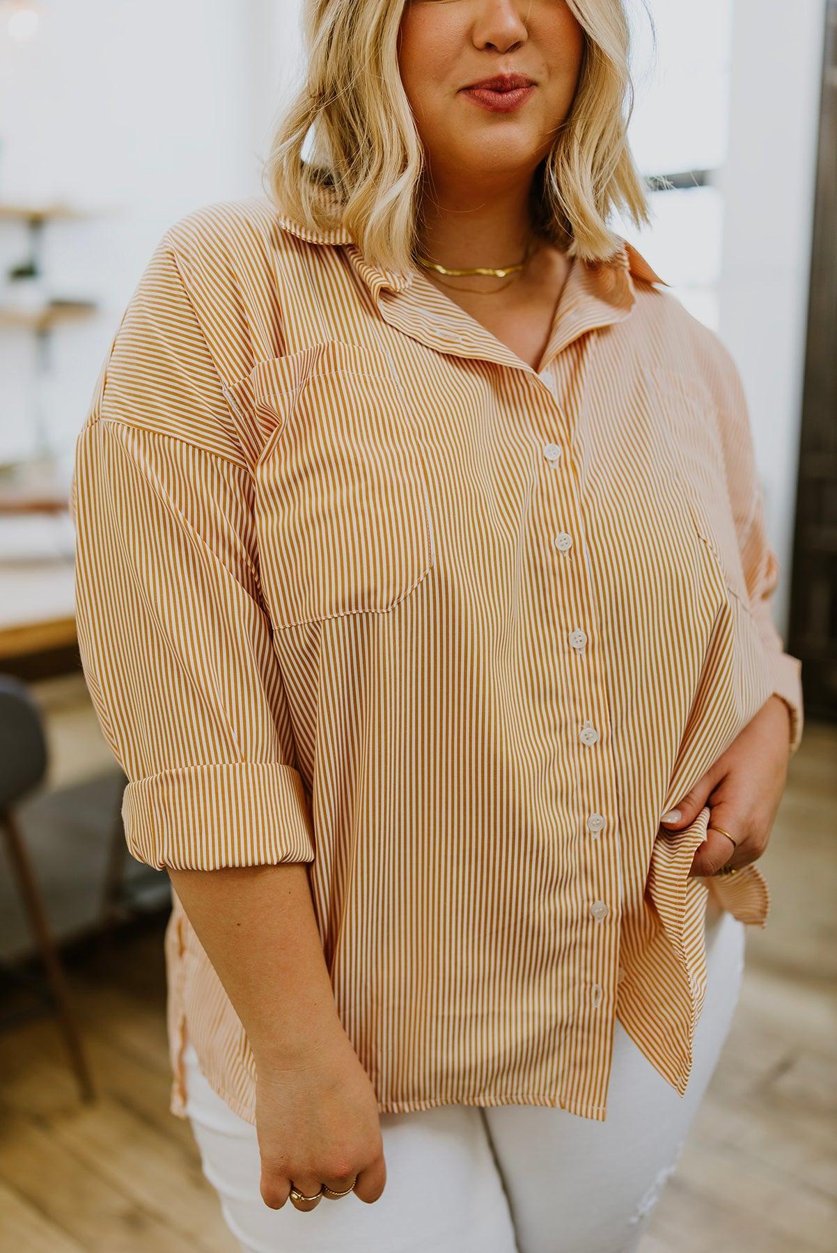 Easy On The Eyes Striped Button Up - Simply Graced Mama