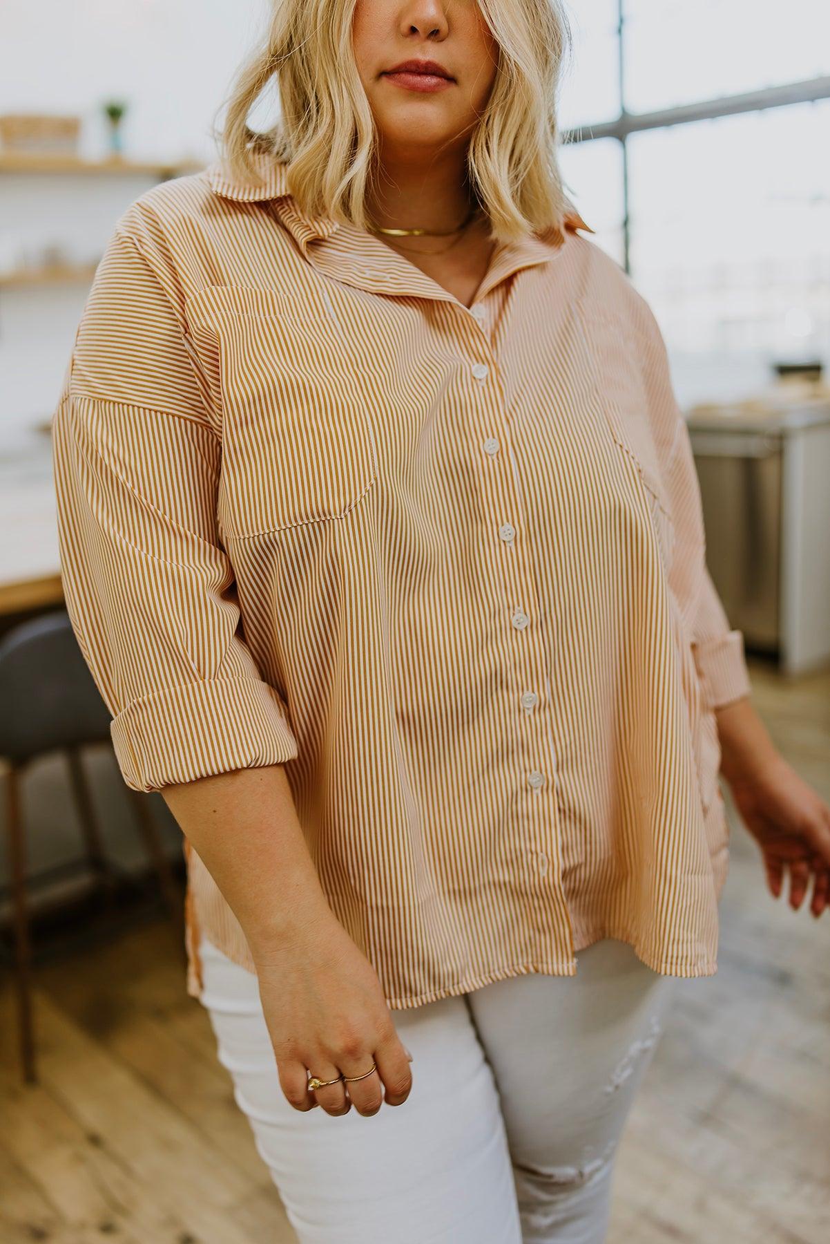 Easy On The Eyes Striped Button Up - Simply Graced Mama