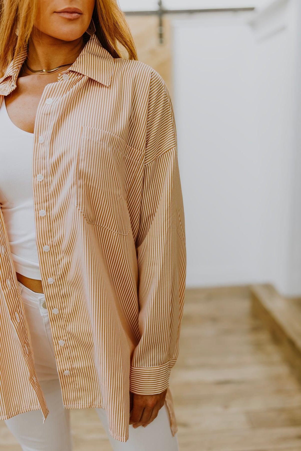 Easy On The Eyes Striped Button Up - Simply Graced Mama