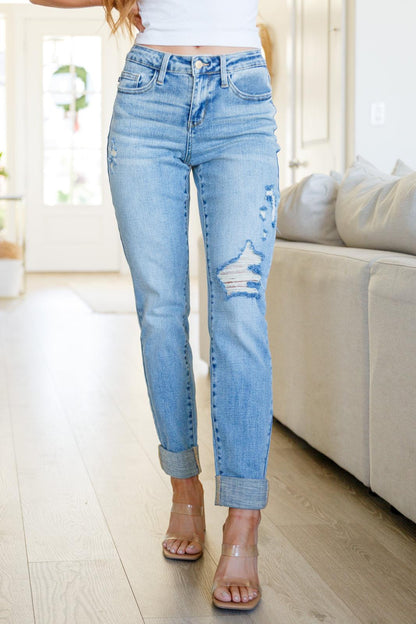 Elodie Mid Rise Distressed Boyfriend Jeans - Simply Graced Mama