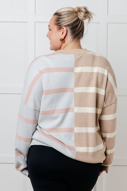 Exceptional Thought Striped Patchwork Sweater - Simply Graced Mama