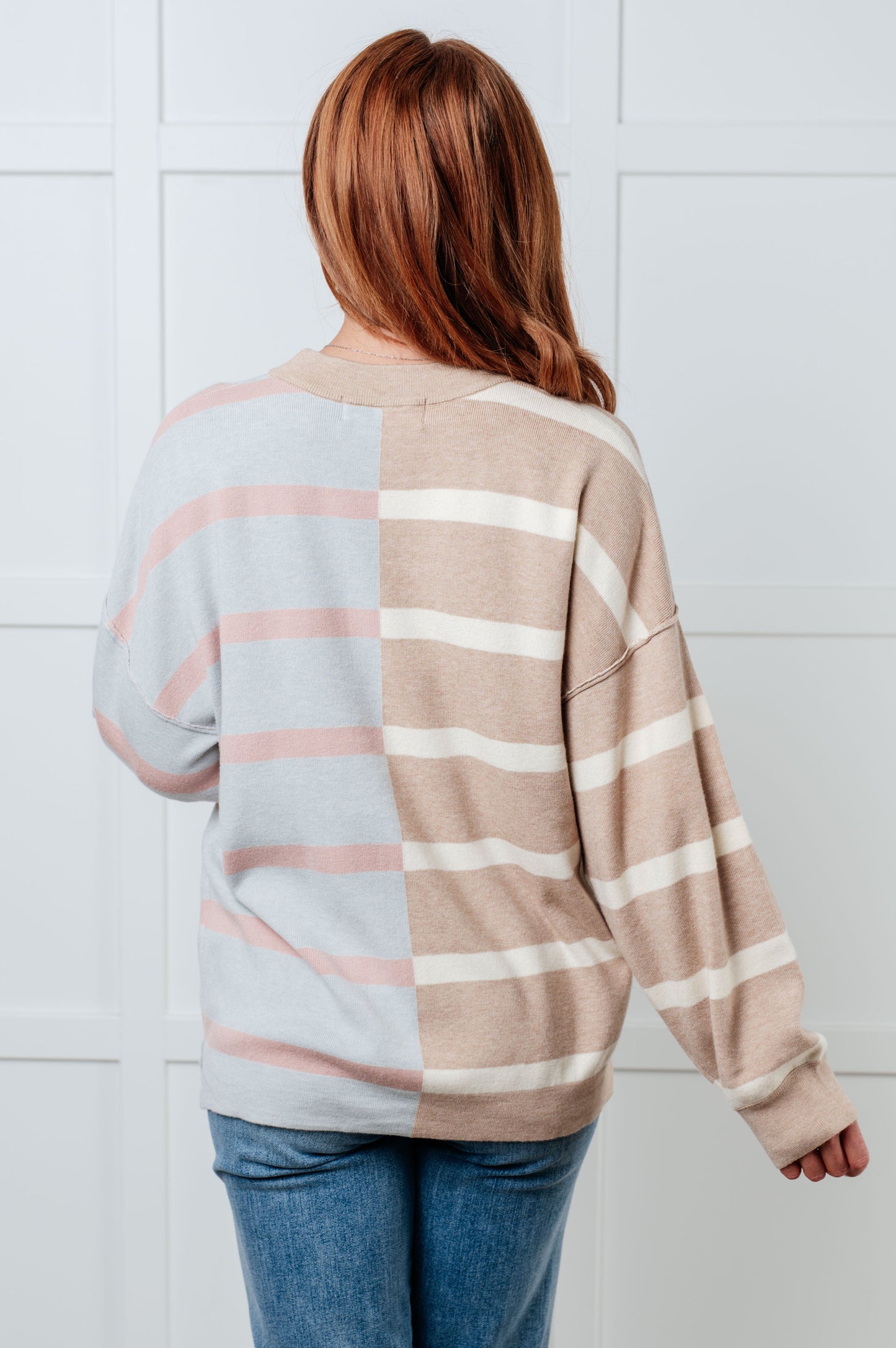 Exceptional Thought Striped Patchwork Sweater - Simply Graced Mama