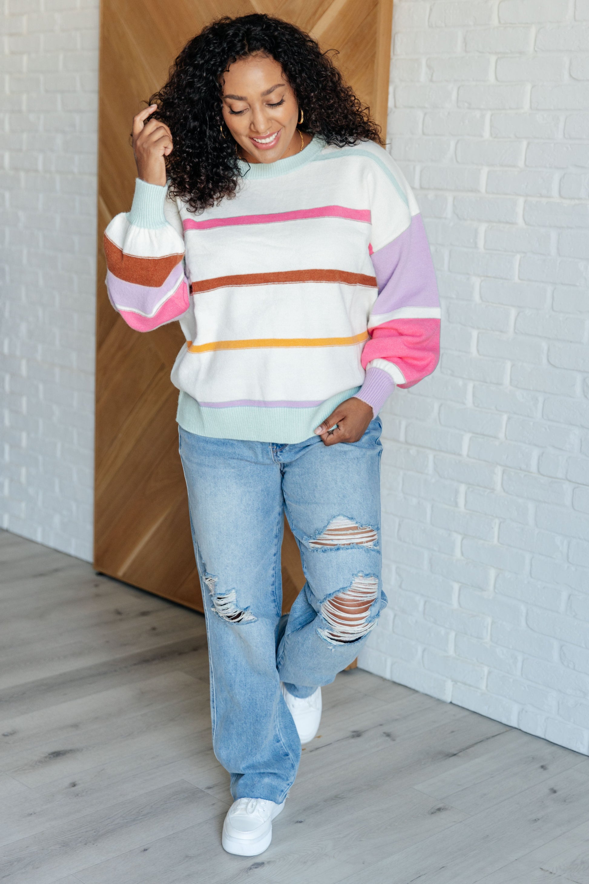 Flawless Features Striped Sweater - Simply Graced Mama