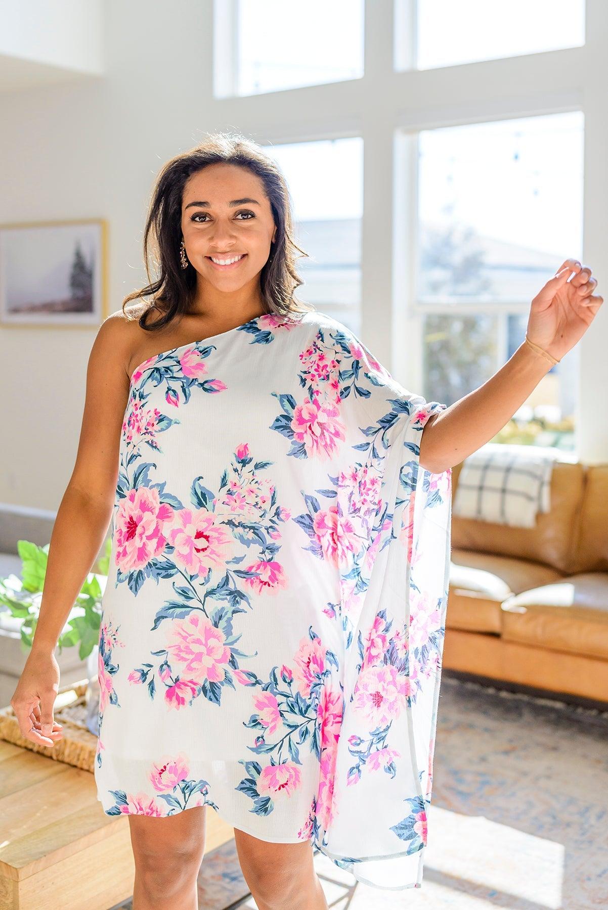 Forever Smitten Floral One Shoulder Dress - Simply Graced Mama