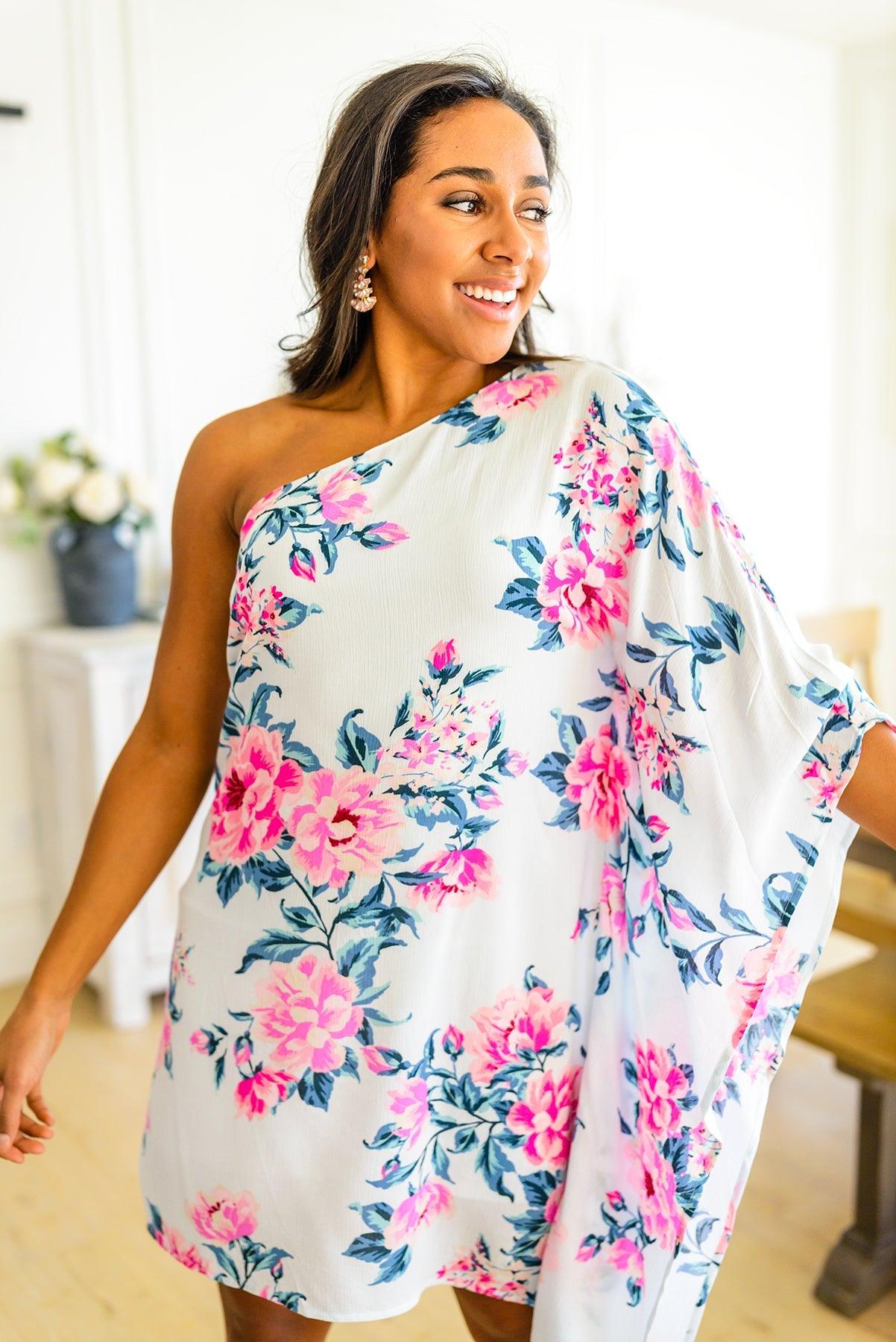 Forever Smitten Floral One Shoulder Dress - Simply Graced Mama