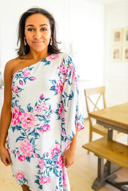 Forever Smitten Floral One Shoulder Dress - Simply Graced Mama