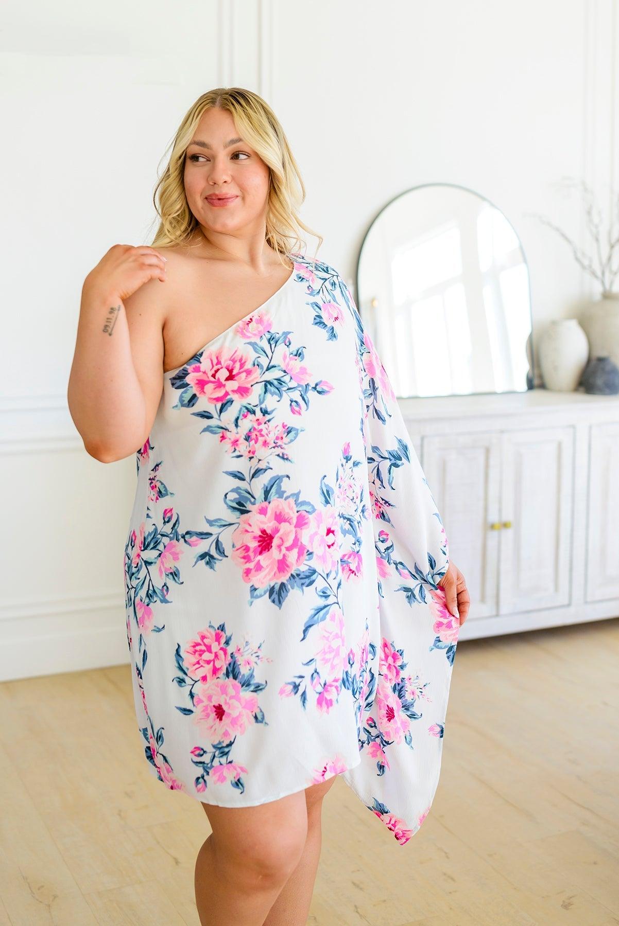 Forever Smitten Floral One Shoulder Dress - Simply Graced Mama