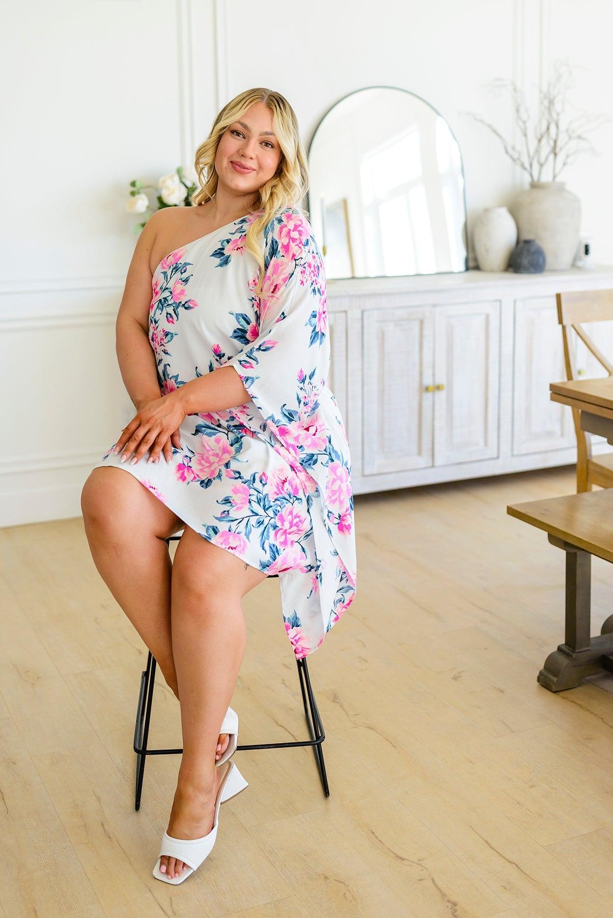 Forever Smitten Floral One Shoulder Dress - Simply Graced Mama