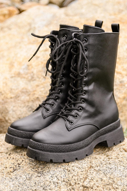 Fresh Feels Combat Boots In Black - Simply Graced Mama