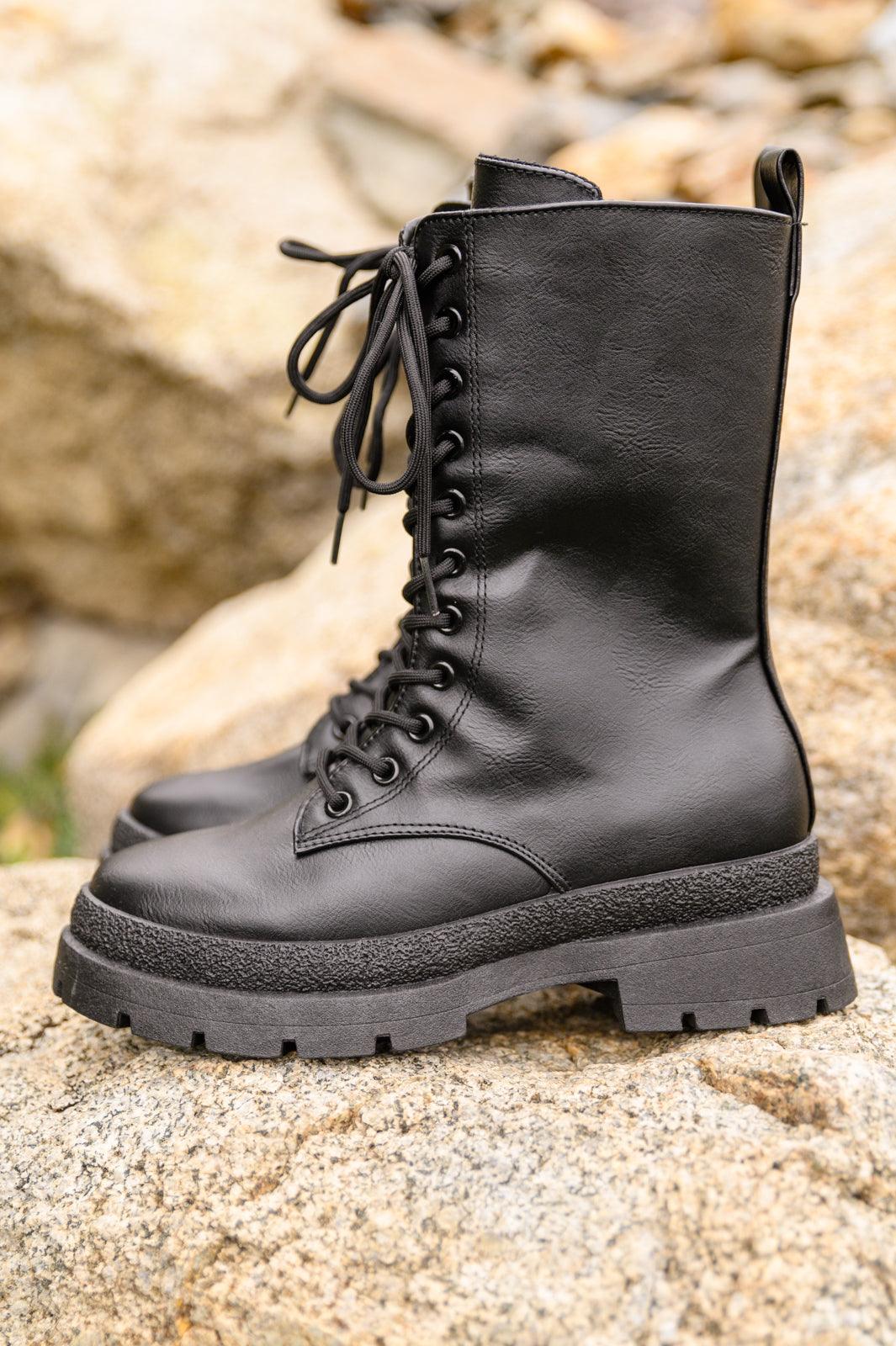 Fresh Feels Combat Boots In Black - Simply Graced Mama