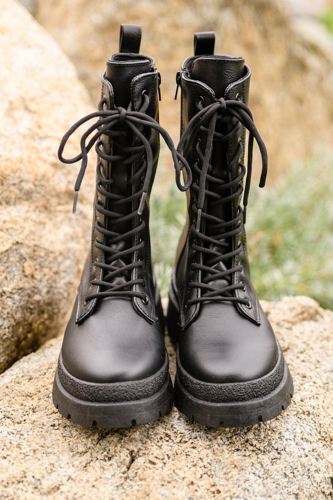 Fresh Feels Combat Boots In Black - Simply Graced Mama