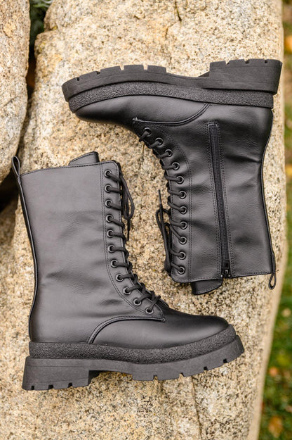 Fresh Feels Combat Boots In Black - Simply Graced Mama