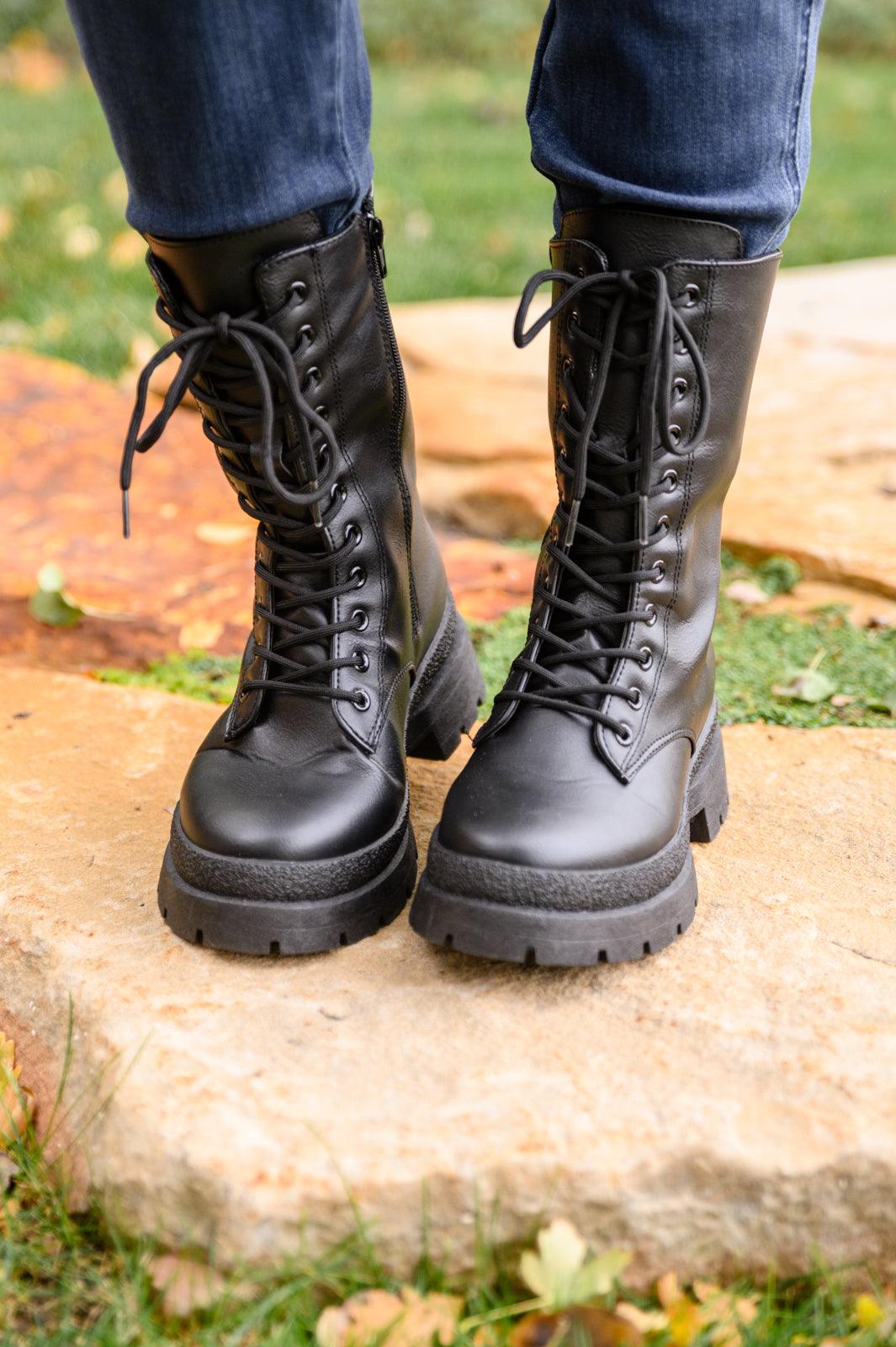 Fresh Feels Combat Boots In Black - Simply Graced Mama