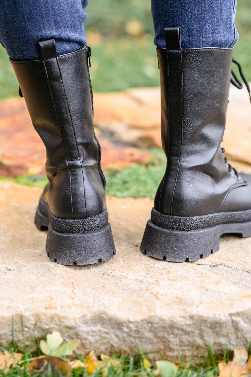 Fresh Feels Combat Boots In Black - Simply Graced Mama