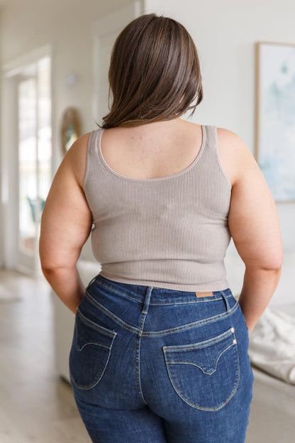 Fundamentals Ribbed Seamless Reversible Tank in Light Mocha - Simply Graced Mama