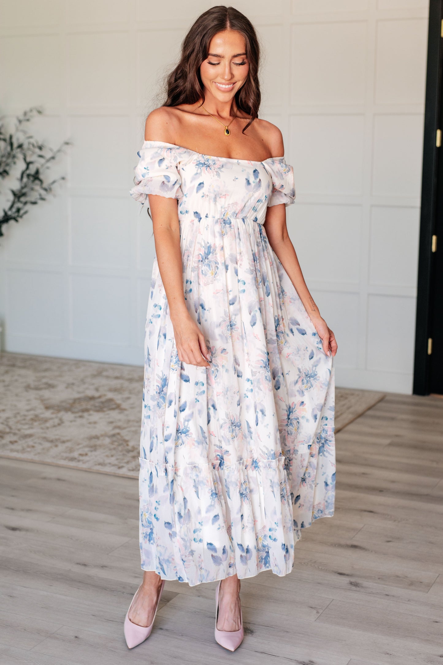 Gentle Yet Strong Balloon Sleeve Floral Dress - Simply Graced Mama