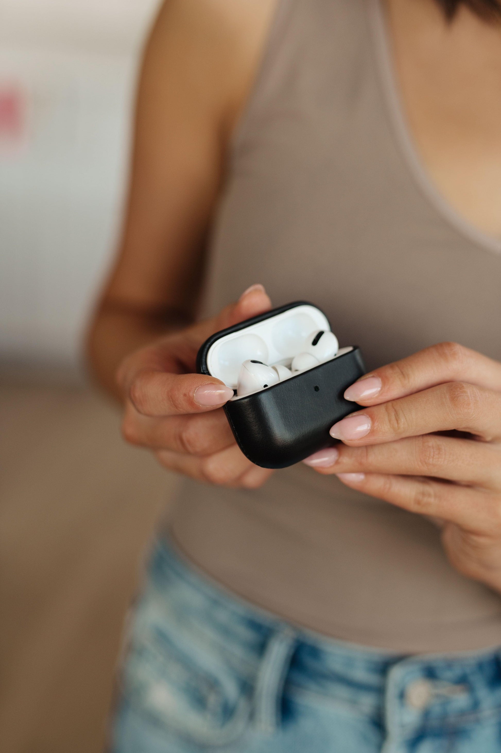 Genuine Leather Airpod Pro Protective Case in Black - Simply Graced Mama