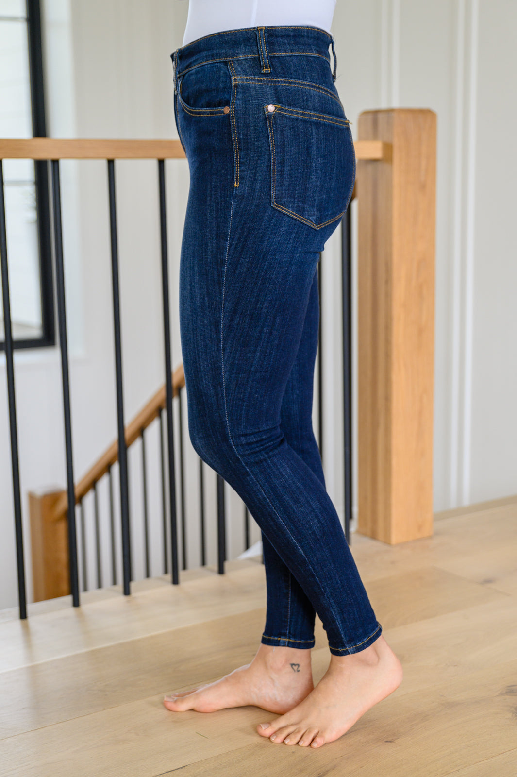 Georgia Back Yoke Skinny Jeans with Phone Pocket - Simply Graced Mama