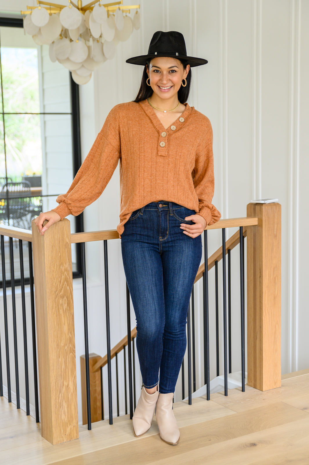 Georgia Back Yoke Skinny Jeans with Phone Pocket - Simply Graced Mama