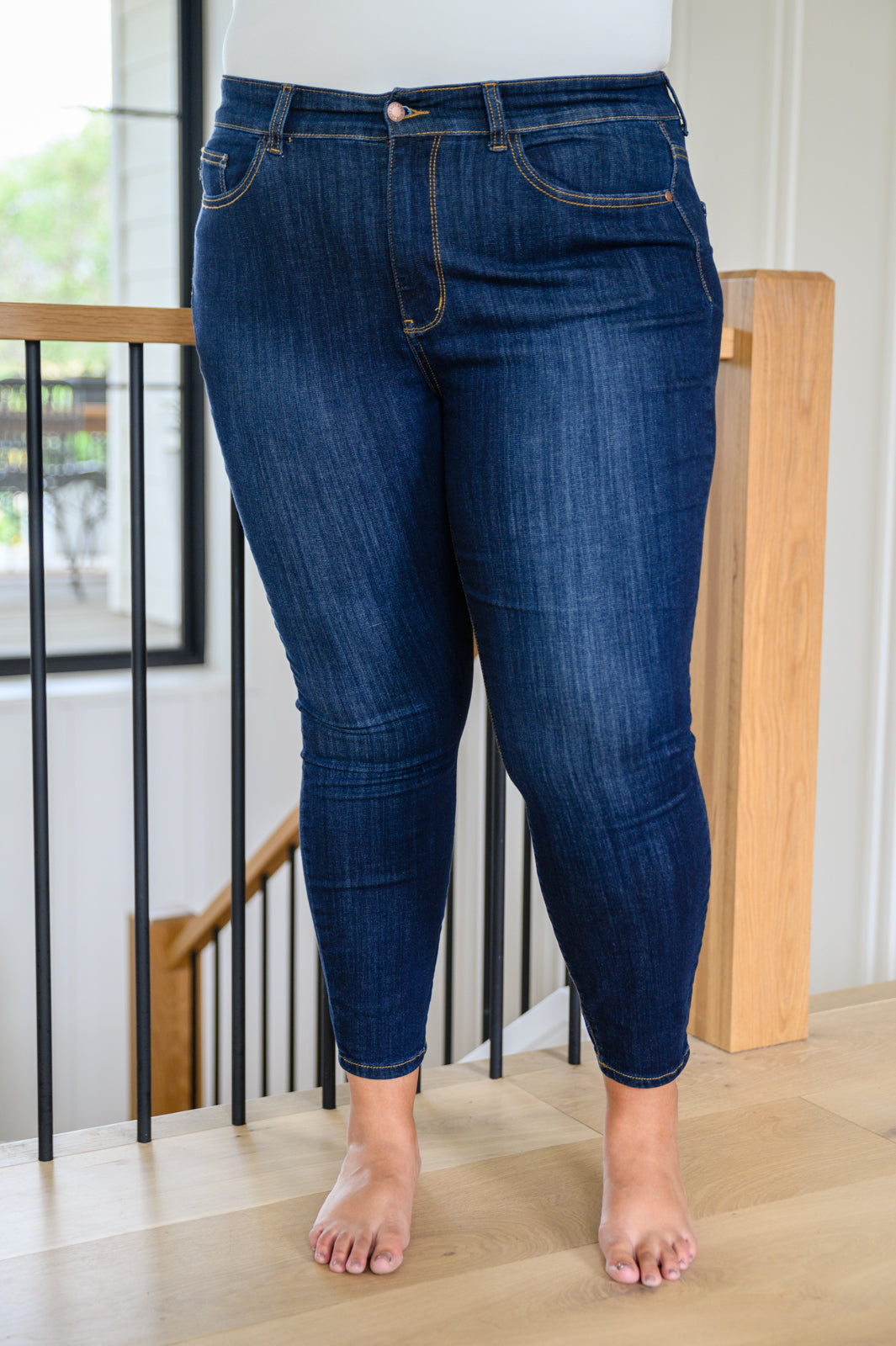 Georgia Back Yoke Skinny Jeans with Phone Pocket - Simply Graced Mama