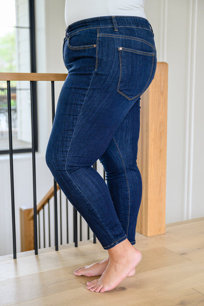 Georgia Back Yoke Skinny Jeans with Phone Pocket - Simply Graced Mama