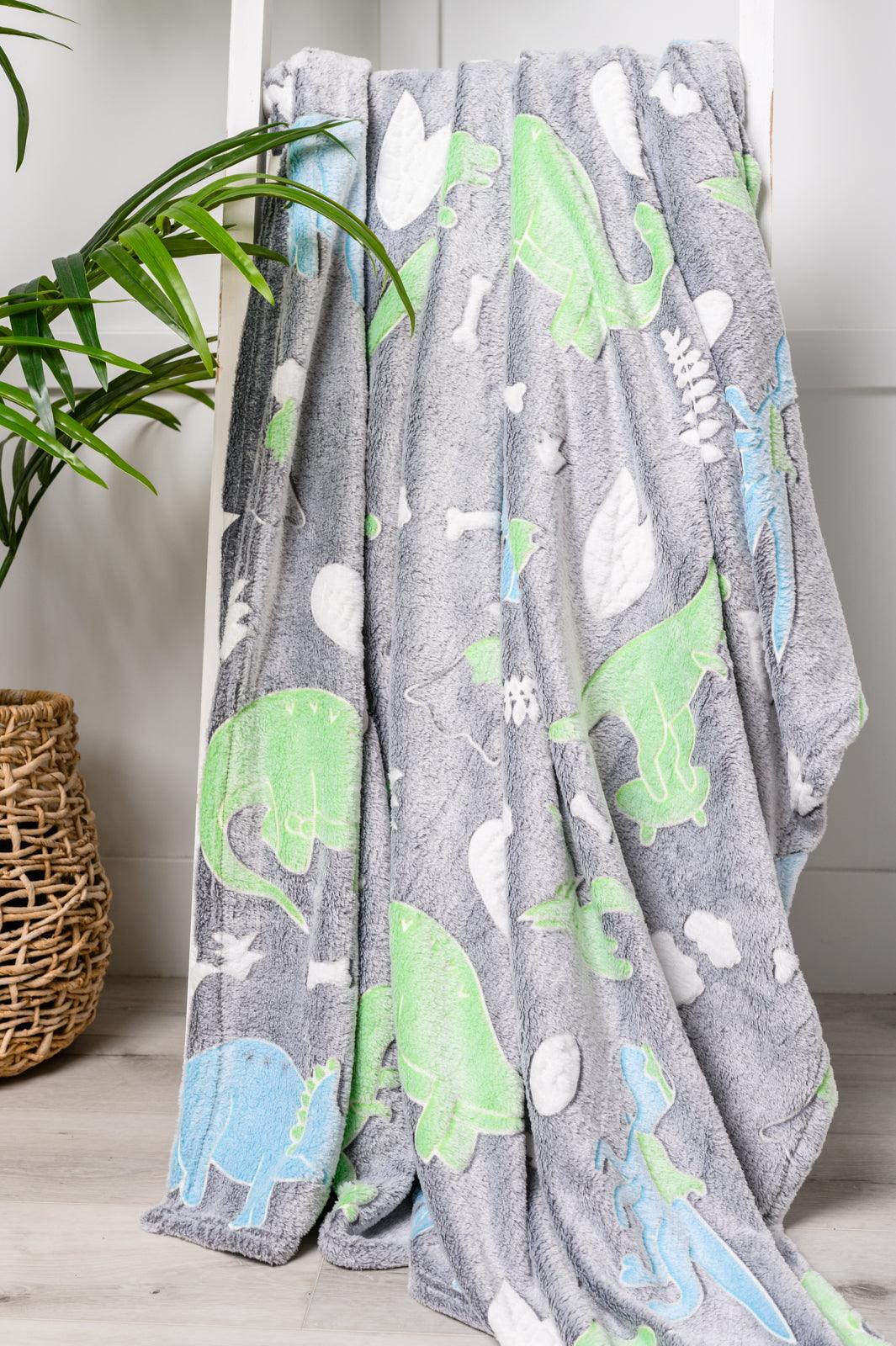 Glow in the Dark Blanket in Dinosaurs - Simply Graced Mama