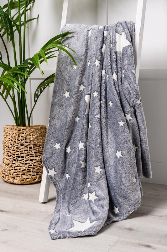 Glow in the Dark Blanket in Gray Star - Simply Graced Mama