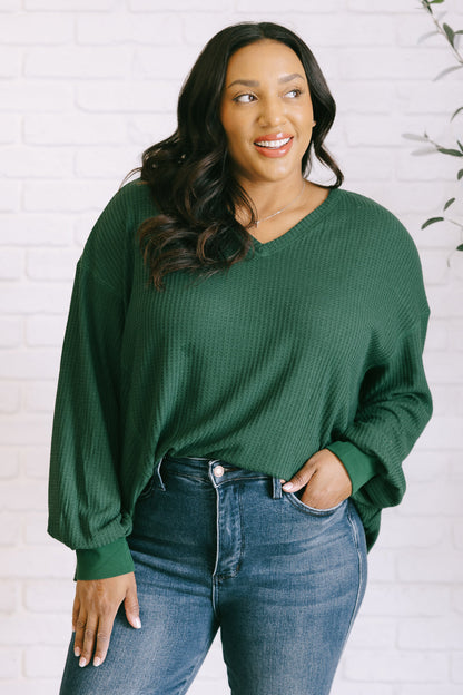 Good Things Are Coming V-Neck Top in Green - Simply Graced Mama