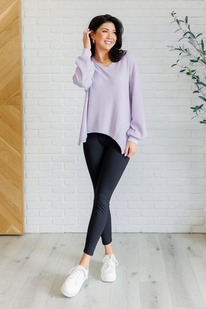 Good Things Are Coming V-Neck Top in Lavender - Simply Graced Mama