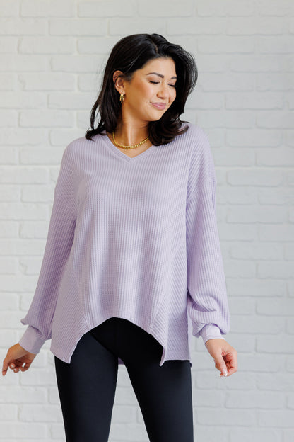 Good Things Are Coming V-Neck Top in Lavender - Simply Graced Mama