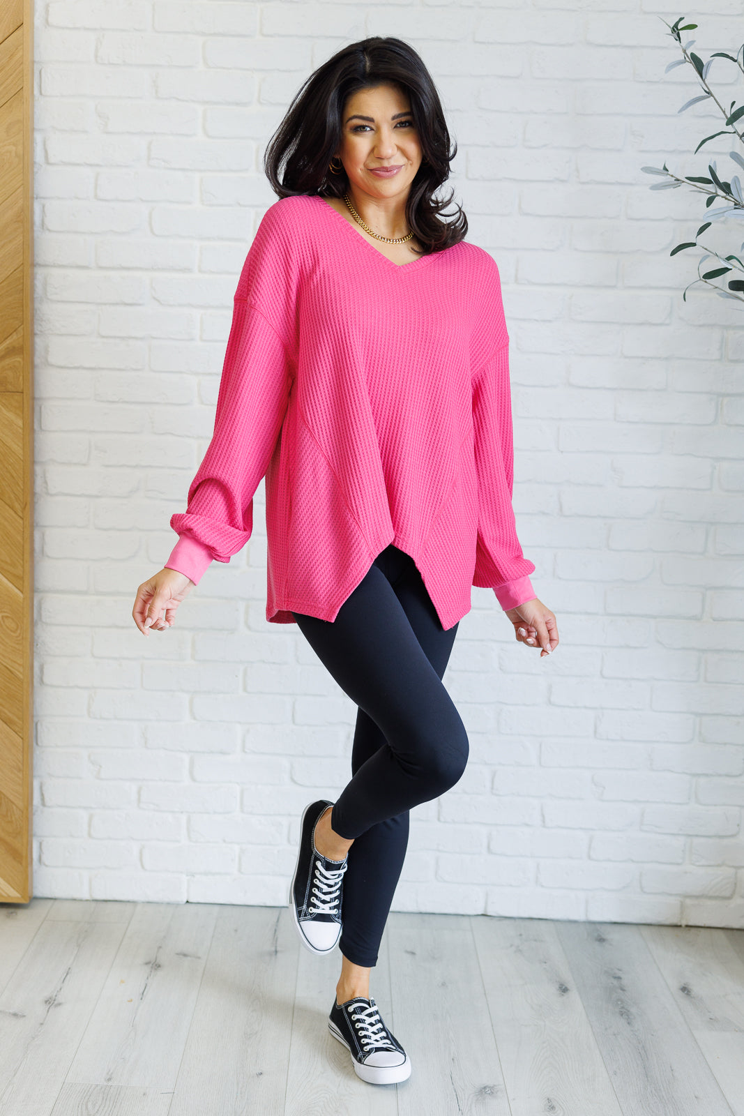 Good Things Are Coming V-Neck Top in Pink - Simply Graced Mama