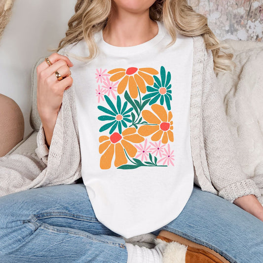 Abstract Floral Graphic Tee - Simply Graced Mama