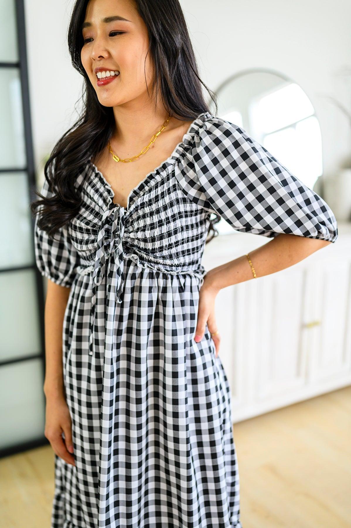 Greenville Gingham Midi Dress - Simply Graced Mama